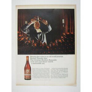 Print Ad Christian Brothers Burgundy Wine Vintage 1960s MOD AD Craftsmanship
